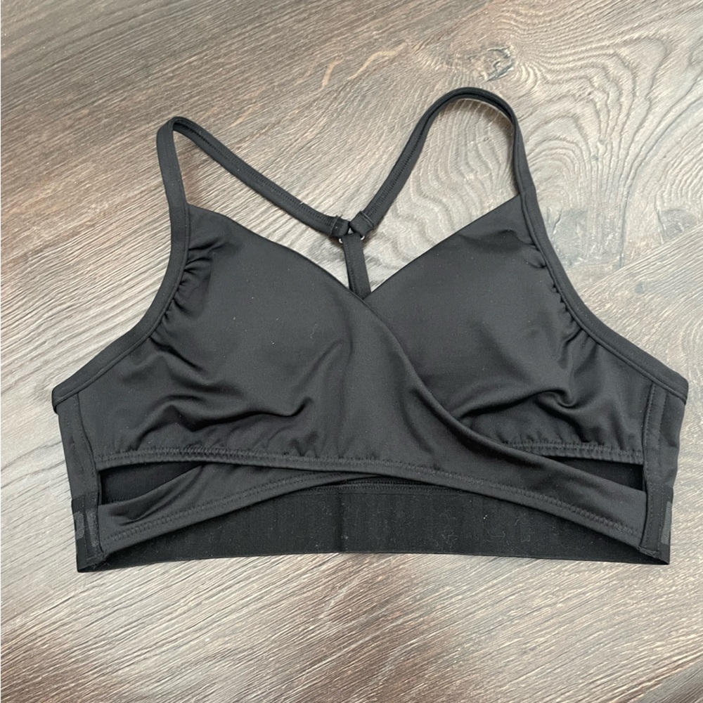 PINK black wrap sports bra